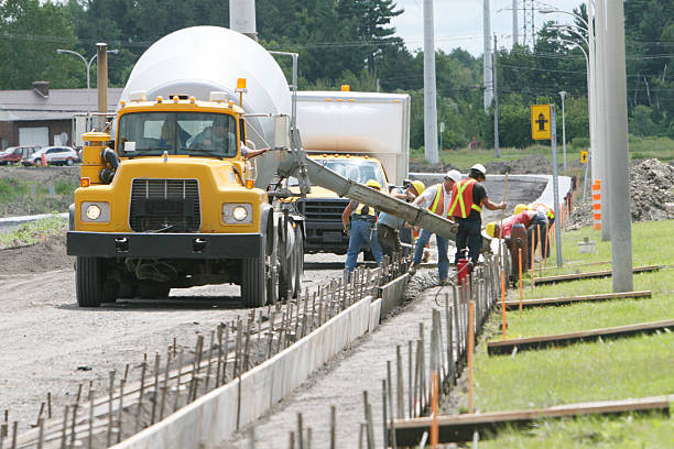 Concrete walkway installation